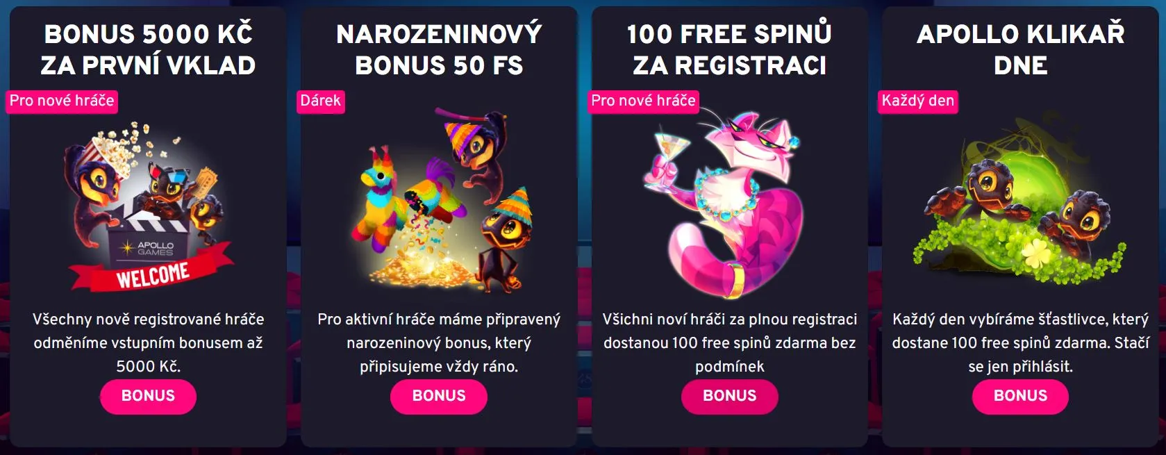 seznam českých online kasin Uvítací bonusy a další odměny pro nové i stálé hráče